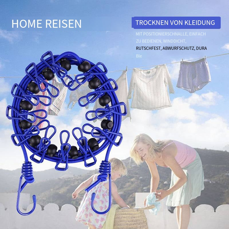 Portable elastic travel laundry rack