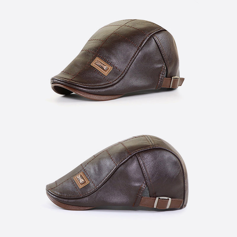 New trendy leather beret