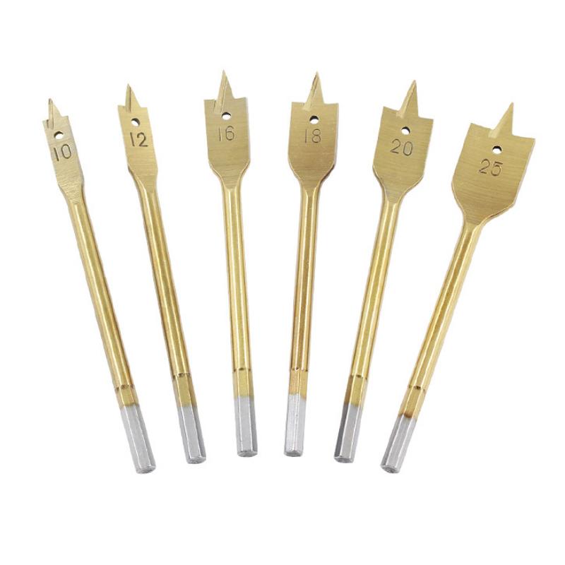 Titan-coated flat drill set