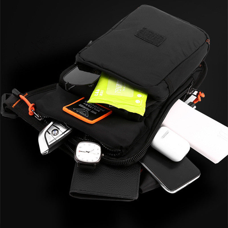 Personalized Men's Motorcycle Style Waterproof Nylon Leg Chest Bag
