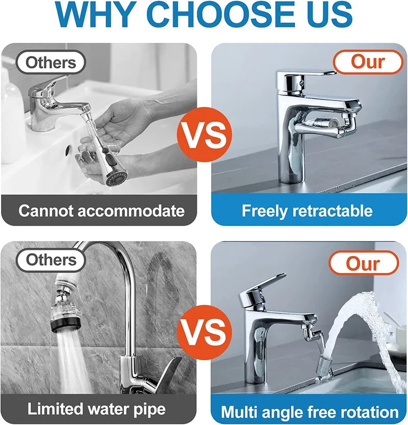 Universal 1080° Swiveling Robot Arm Swivel Extension Faucet Aerator