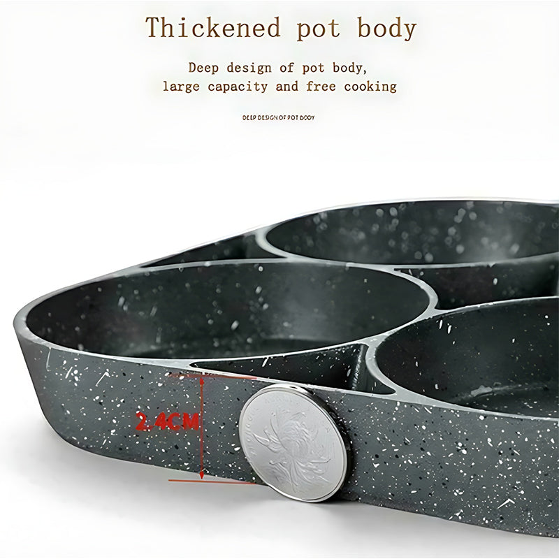 Four-hole egg pan, breakfast omelette household frying pan non-stick pan