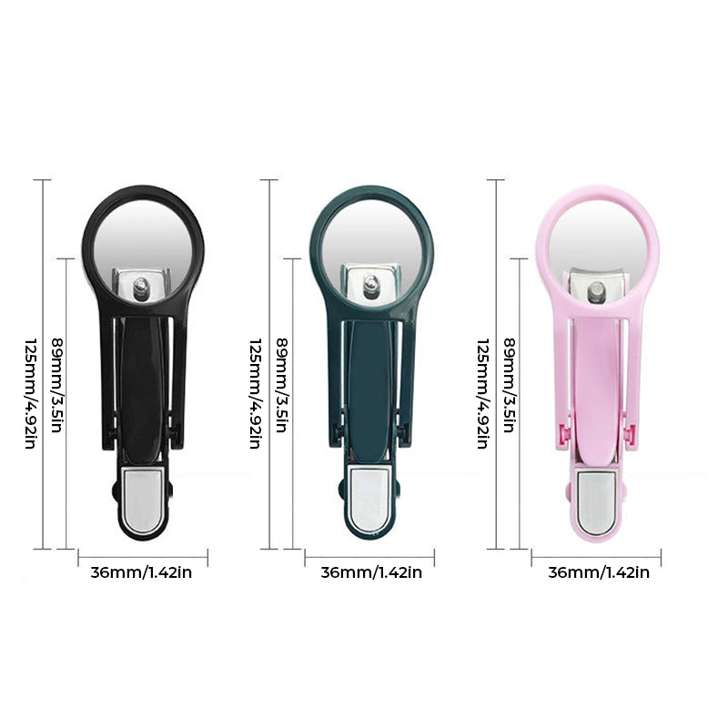 Portable nail cutter with magnifying glass