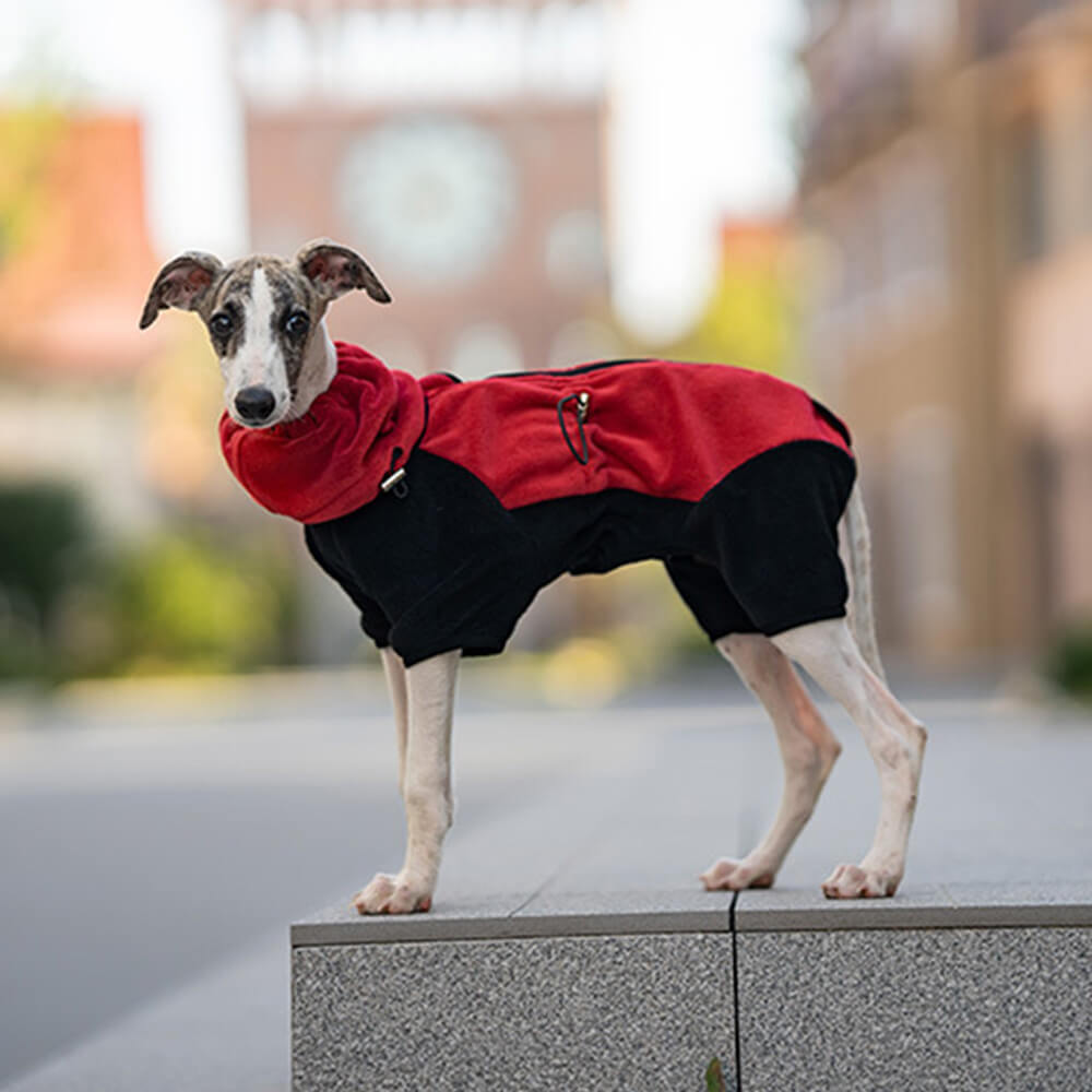 Full Protection Polar Fleece Dog Overall with Removable Collar