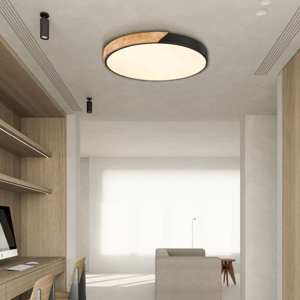 Scandinavian Wooden LED Ceiling Lamp with Easy Installation