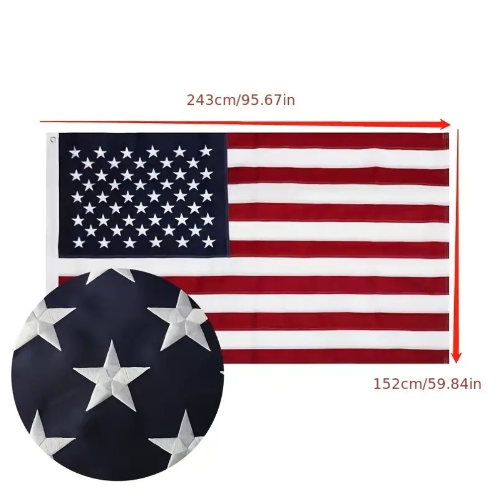 American Flag Heavy Duty Nylon Embroidered Stars Outdoor Brass Grommets