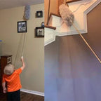 Extendable washable curved microfiber duster