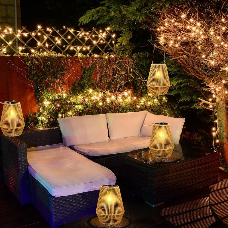 Solar Outdoor Handwoven Garden Lamps | Waterproof Landscape Light for Villa & Terrace Decoration - Alpho