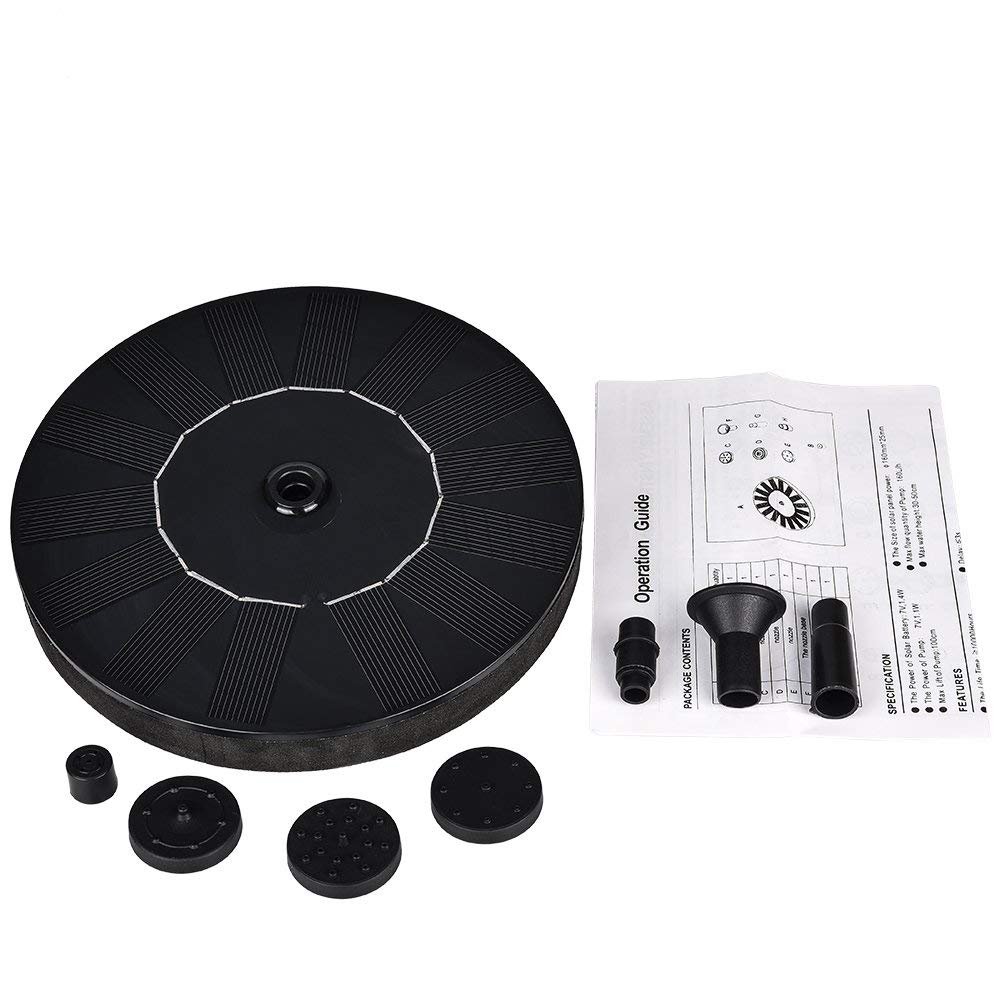Solar fountain pump for outdoor use