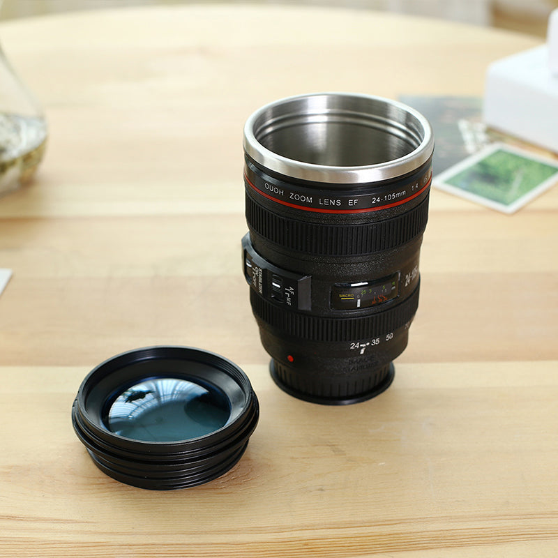 Camera Lens Inspired Insulated Cup Coffee Mug