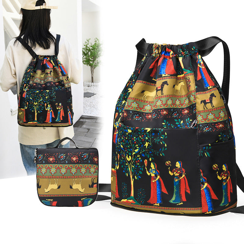 Drawstring, large capacity, dry-wet separation, travel sports backpack
