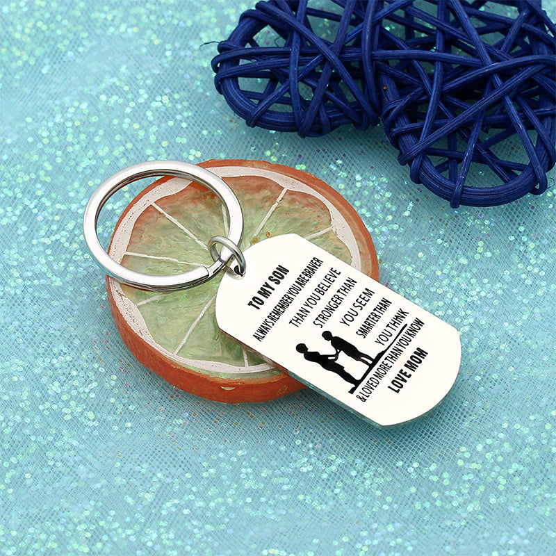 Mother's Day Engraving Metal Keychain with Box