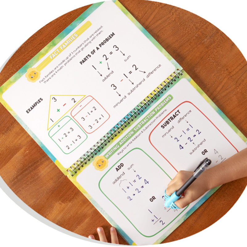 Reusable ribbed handwriting workbooks