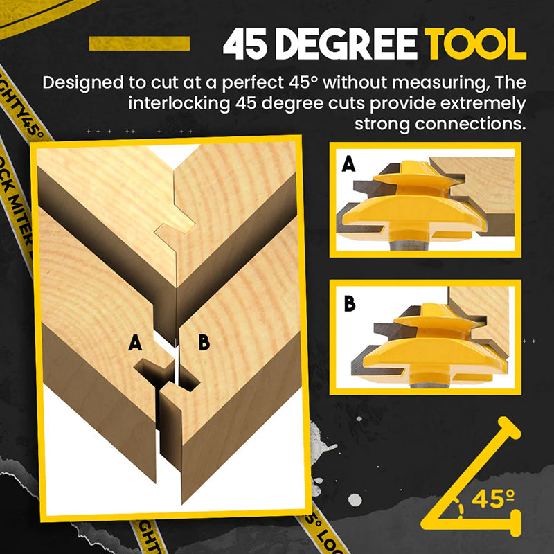 Router Bit 45-Degree Glue Joint Lock Miter
