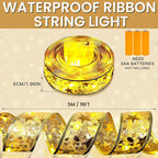 Ribbon Christmas tree decorative lights