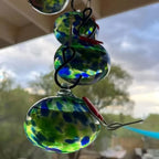 ChimeFeeder handcrafted glass hummingbird feeder with wind chime