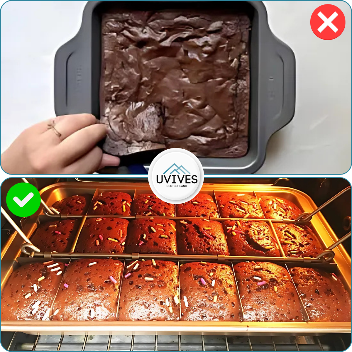 Non-Stick Baking Pan with Divider | 18 Perfect Portions | Even Heat Distribution | CookieCraft