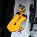 U-shaped door threshold bolt with safety hammer