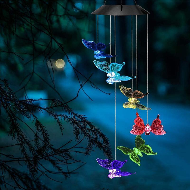 Solar-powered butterfly lights