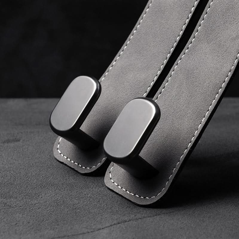 Car Seat Back Double Hook with Phone Holder – PU Leather Organizer