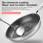 Non-stick stainless steel honeycomb frying pan