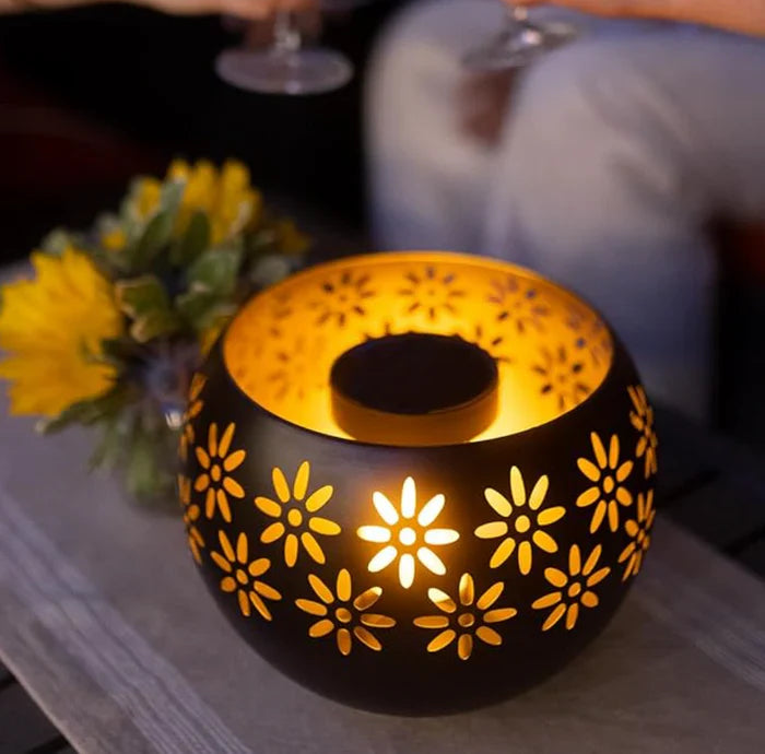 Flower Pattern Candle Lamp - FloraGlow