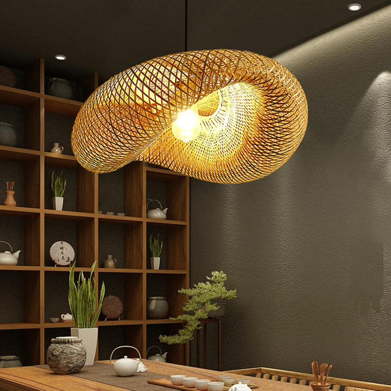 Rattan Woven Bamboo - Pendant Light - Led - Light