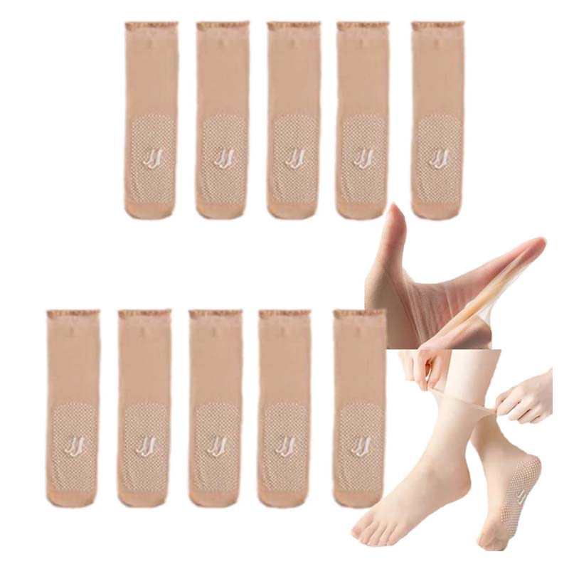 Invisible, non-slip crystal silk socks for spring and summer