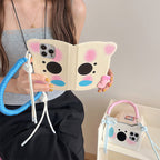 Insta-Style Cartoon Westie Flip-Phone Case