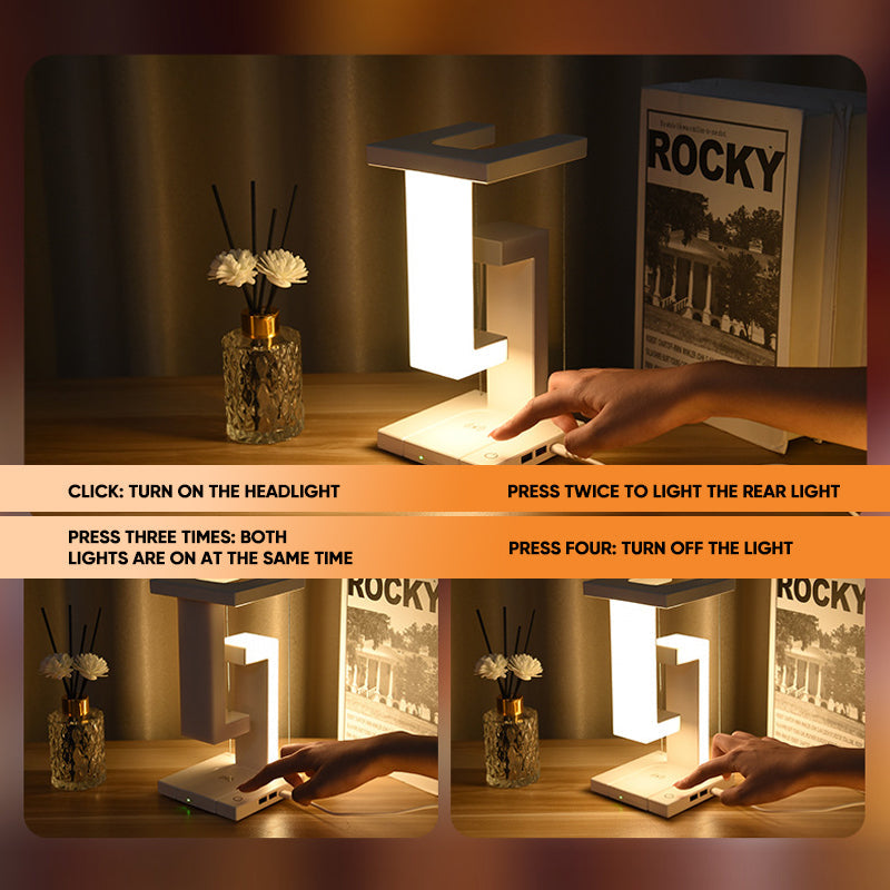 The floating wireless charging lamp