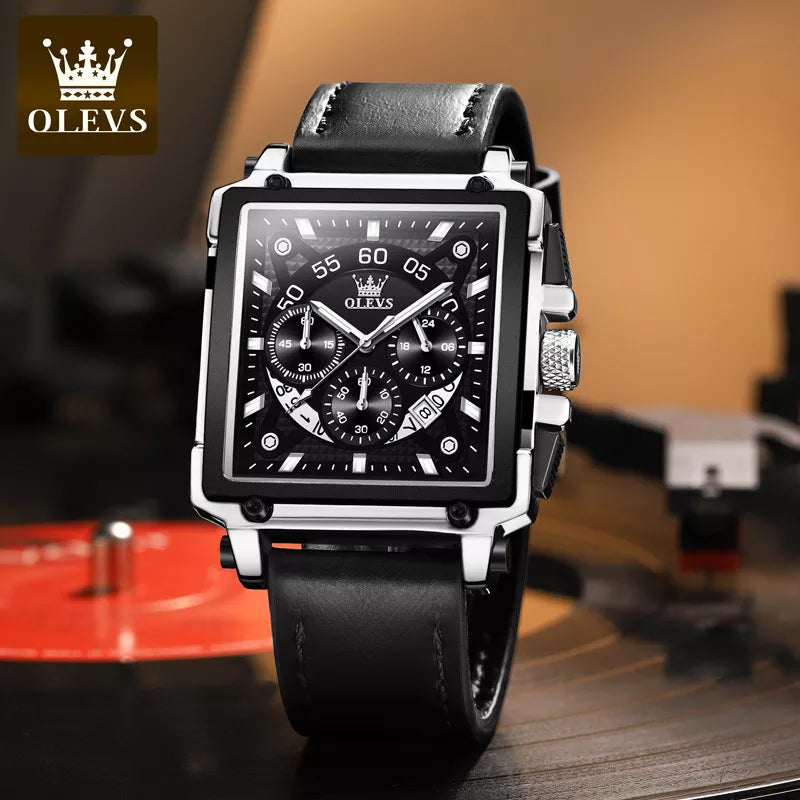 Olevs® Luminous Luxury Square Business Automatic Mechanical Watch
