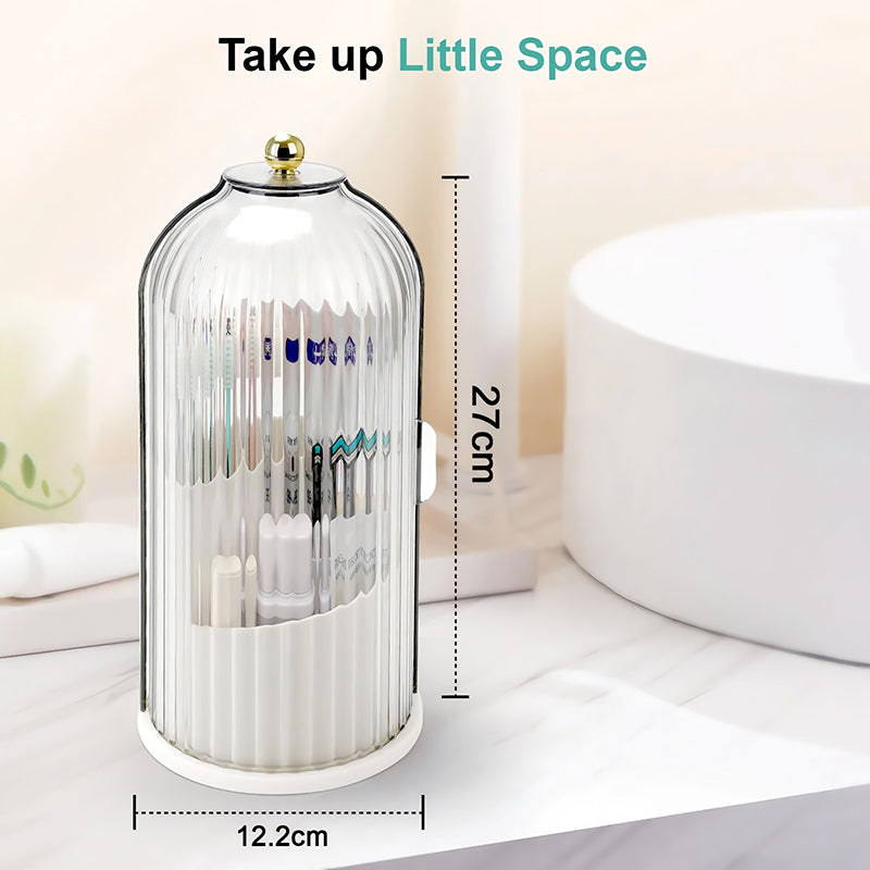 Sliding cover toothbrush storage box