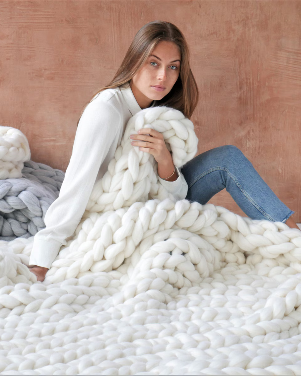Knitted Asymmetrical Women's Sweater