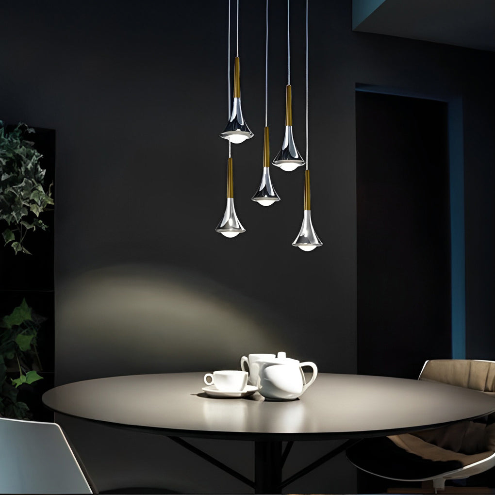 LumiDrop Nordic Design Pendant Light | Drop Shape | Elegant LED Light for Dining Room & Living Room | In Black, Gold & Chrome