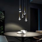 LumiDrop Nordic Design Pendant Light | Drop Shape | Elegant LED Light for Dining Room & Living Room | In Black, Gold & Chrome