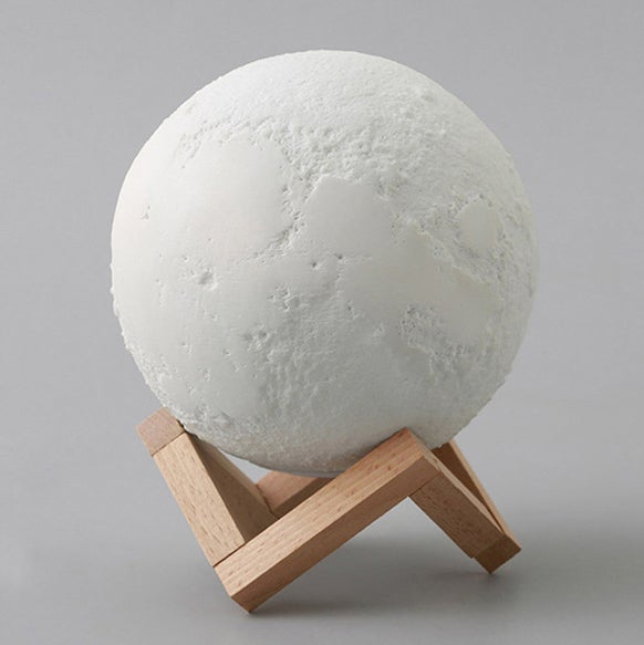 Creative Mini Rechargeable 3D Printed Moon 1-Light LED Table Lamp