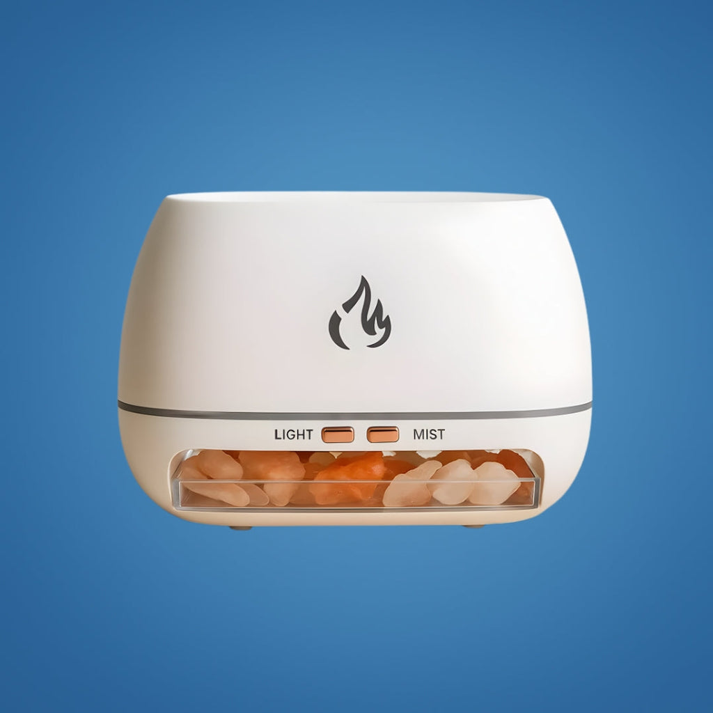 Relieves Dry Air and Aids Sleep – Himalayan Salt Crystal, Quiet Mist and Calming Home Air Wellness
