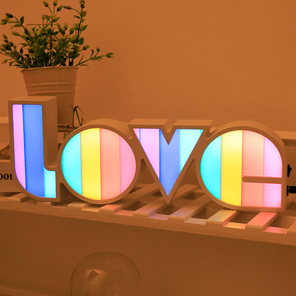 Modern Art Deco waterproof PS LOVE letters LED table lamp for the bedroom