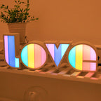 Modern Art Deco waterproof PS LOVE letters LED table lamp for the bedroom