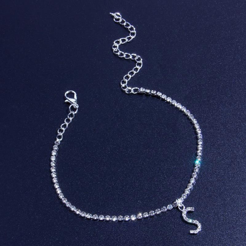 Rhinestone Letter Anklet