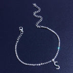 Rhinestone Letter Anklet