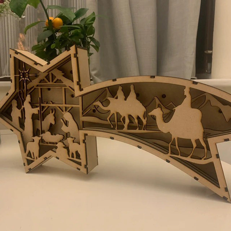 LED Wood Christmas Star Light