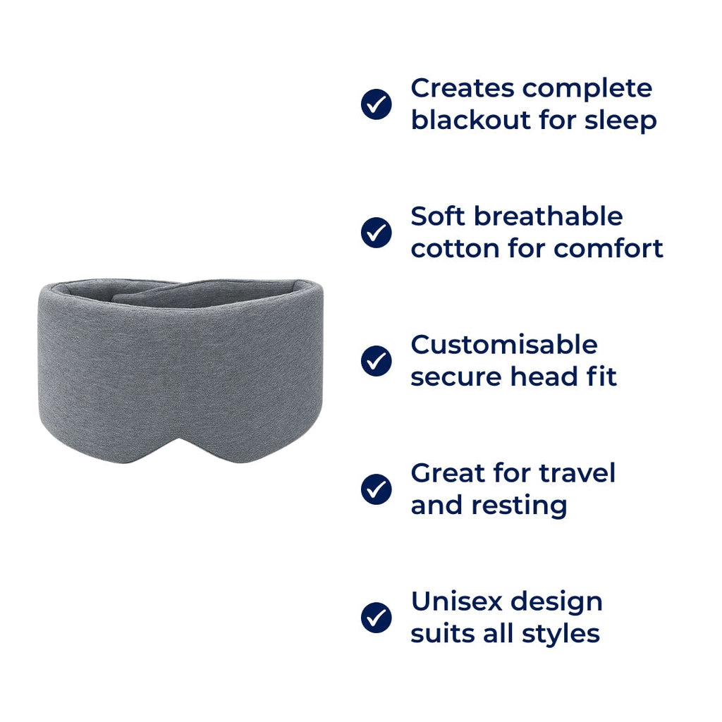 Total Light Blocking – Soft Cotton Comfort – Breathable Fit – Blocks All Light for Travel, Naps & Deep Sleep