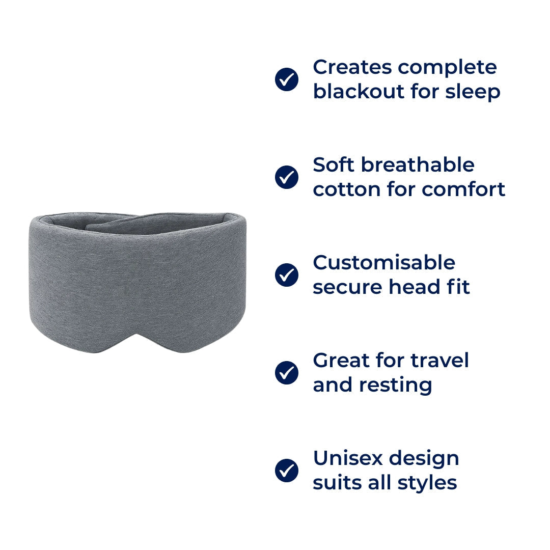 Total Light Blocking – Soft Cotton Comfort – Breathable Fit – Blocks All Light for Travel, Naps & Deep Sleep