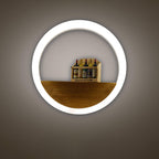 Lumoshelf LED Wall Light | Solid Wood with Shelf | Round Wall Lamp | Warm & White Light