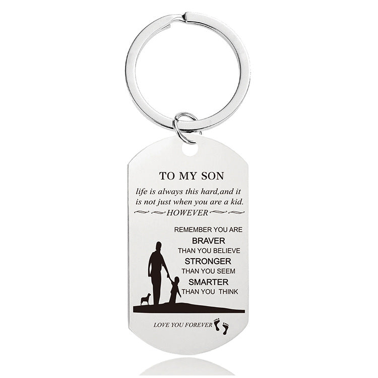 Mother's Day Engraving Metal Keychain with Box