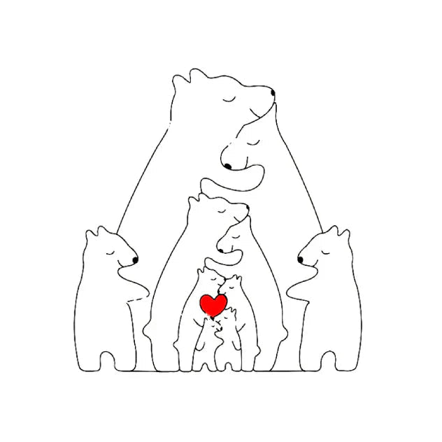 CozyBears Wooden Family Puzzle
