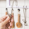 10-piece set stainless steel clips with hooks – Practical & Rust-free