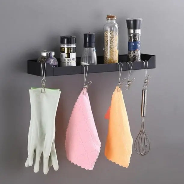 10-piece set stainless steel clips with hooks – Practical & Rust-free
