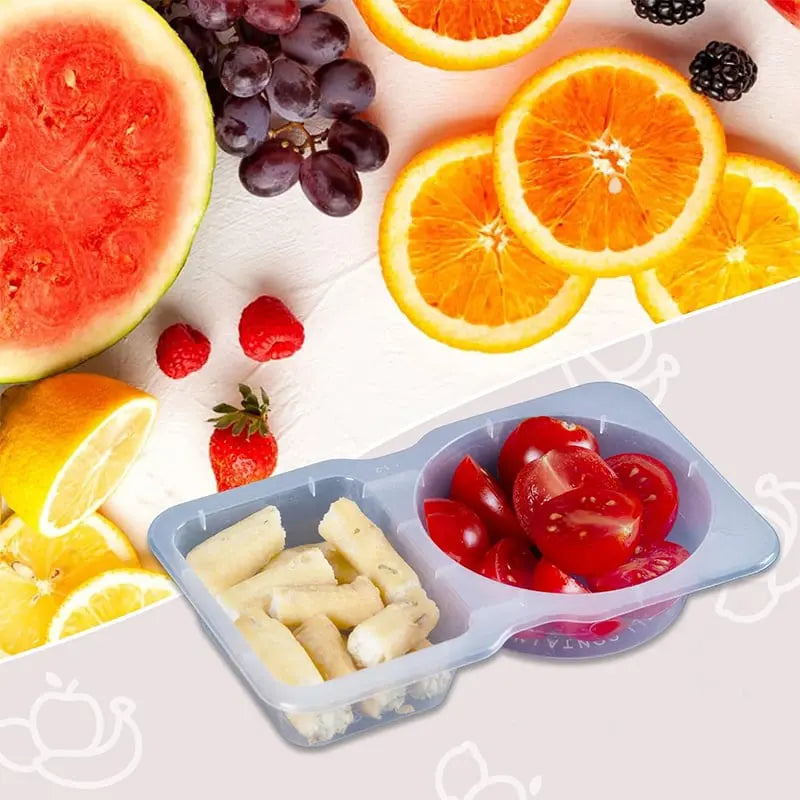 10-piece set reusable snack containers (130 ml) – With double chamber & leak pRedection